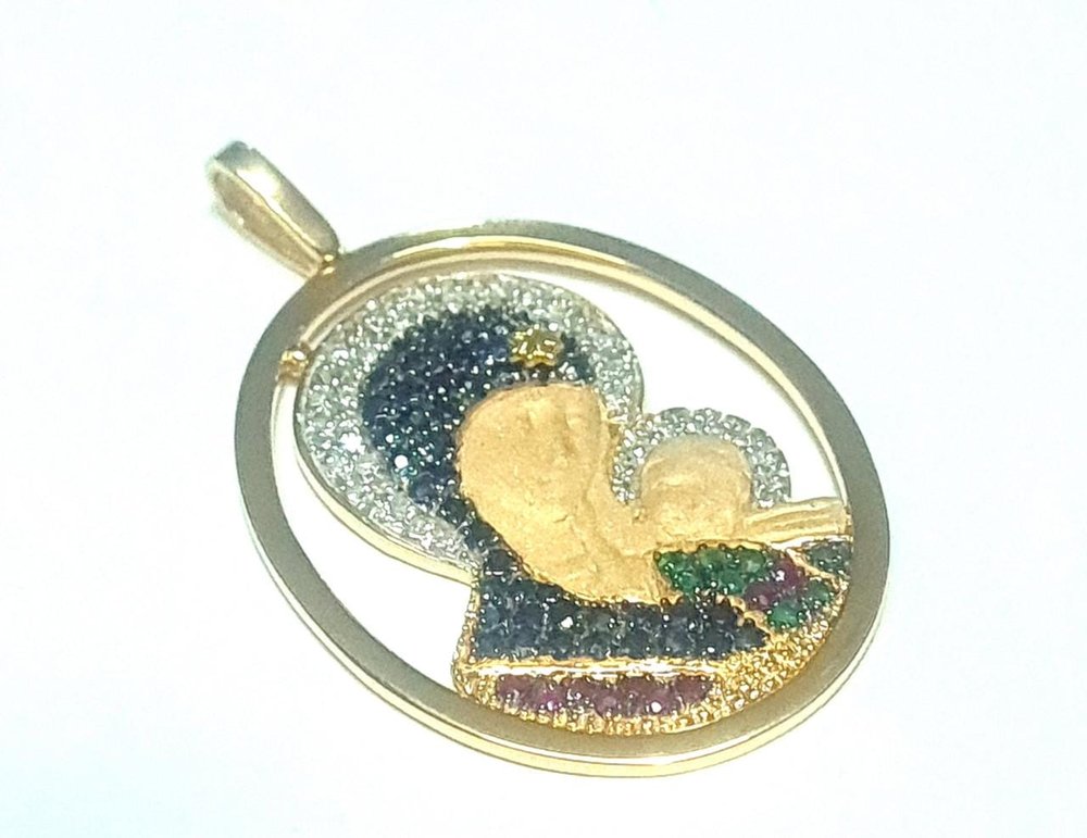 Pingente em Ouro Amarelo 18k com Diamante II
