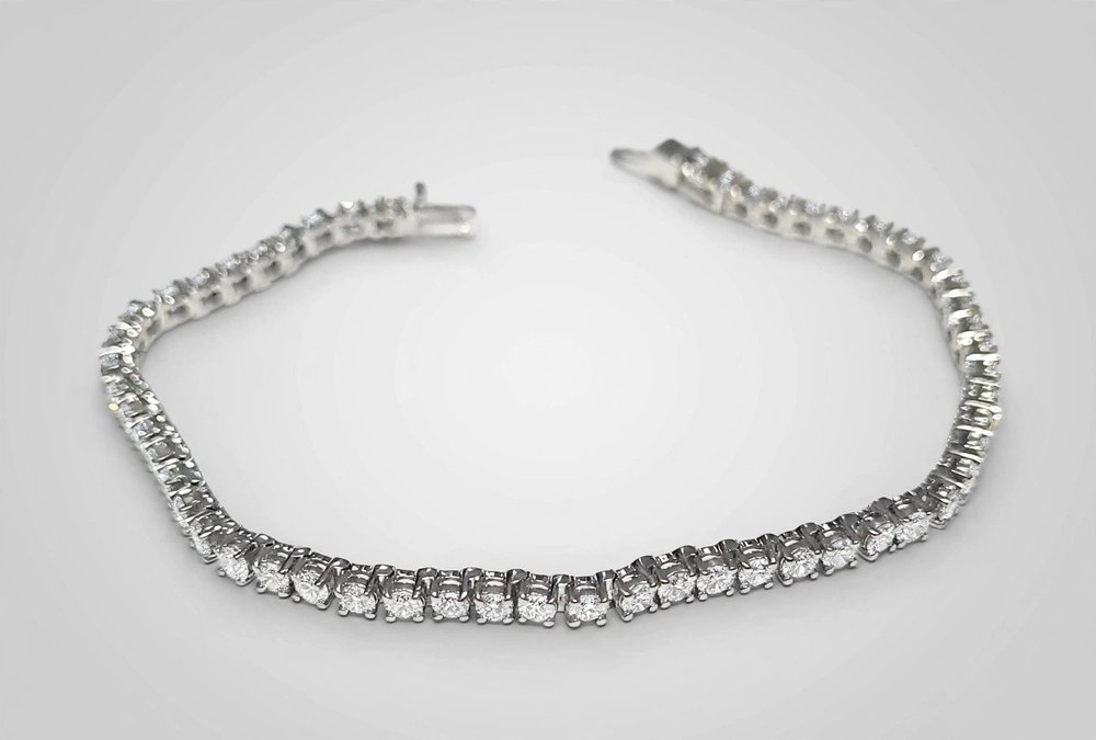 Pulseira Riviera em Ouro Branco 18k com Diamante