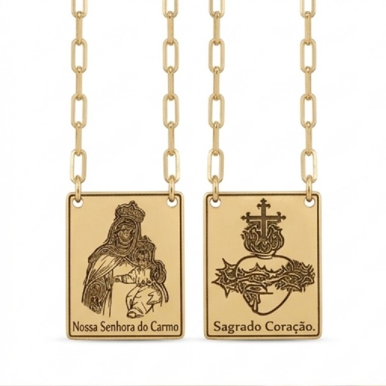 Escapulário em Ouro Amarelo 18k