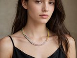 Colar em Ouro Amarelo 18k com Diamante e Safira — vista 2