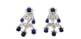 Brinco em Ouro Branco 18k com Diamante e Safira