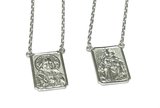 Escapulário em Ouro Branco 18k