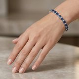 Pulseira em Ouro Branco 18k com Safira — vista 2