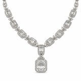 Colar Baguete em Ouro Branco 18k