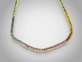 Colar em Ouro Amarelo 18k com Diamante e Safira