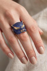 Anel Pantera em Ouro Amarelo 18k com Diamante — vista 2