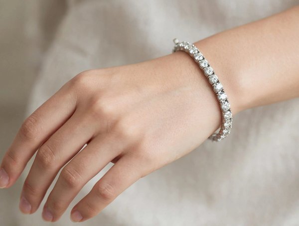 Pulseira Riviera em Ouro Branco 18k com Diamante