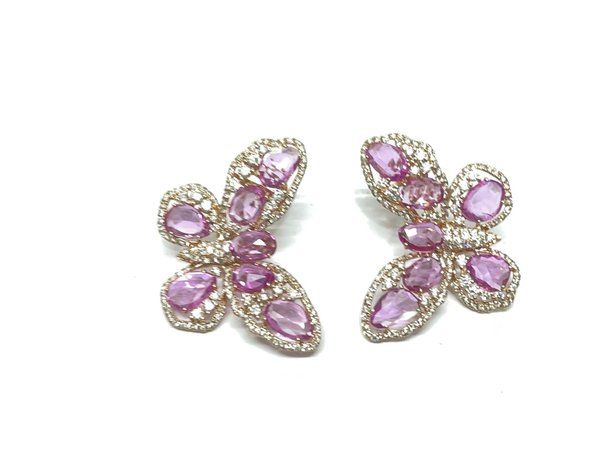 Brinco Borboleta em Ouro Rosé 18k com Diamante