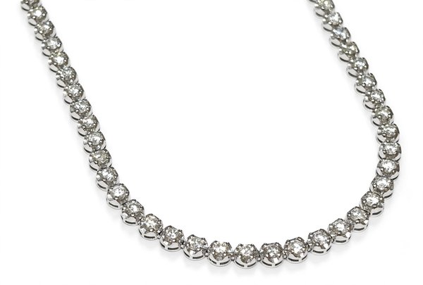 Colar Riviera em Ouro Branco 18k