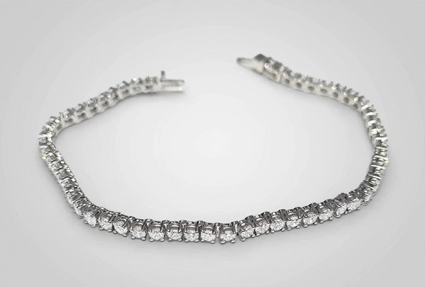Pulseira Riviera em Ouro Branco 18k com Diamante