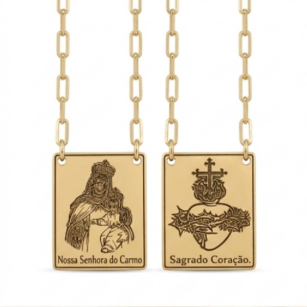 Escapulário em Ouro Amarelo 18k