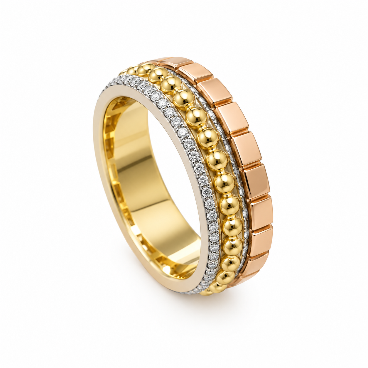 Aliança Trinity em Ouro 18k com Diamante