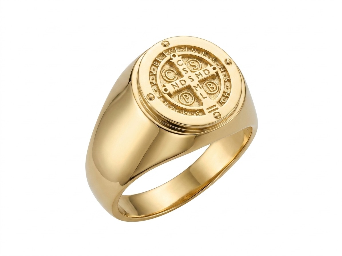 Anel São Bento Clássico em Ouro 18k